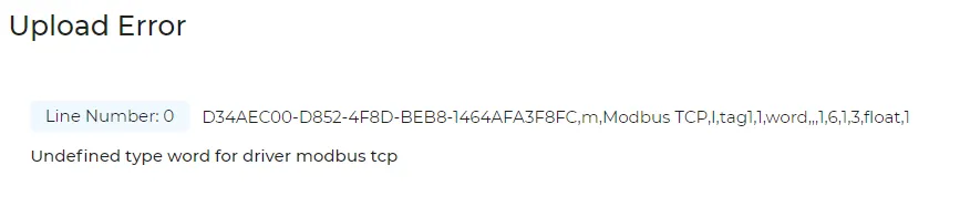 Bulk Upload Error Message Bulk Upload Error Message
