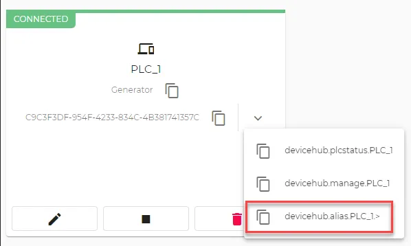 Device topic name