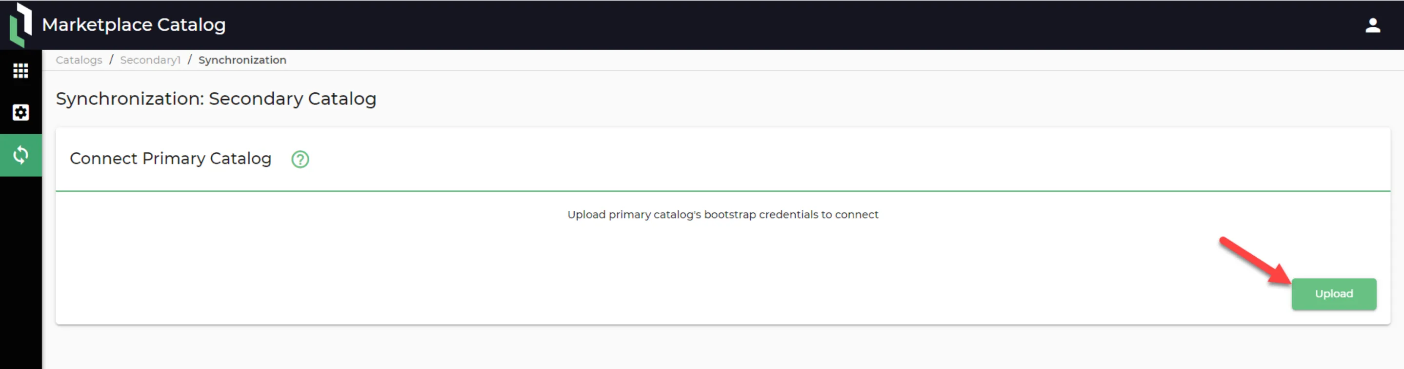 Secondary Marketplace Catalog: Synchronization: Upload