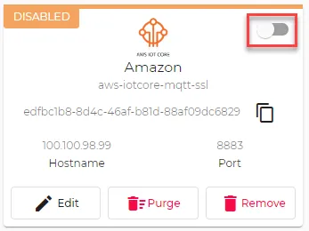 Toggle to enable connector Toggle to enable connector