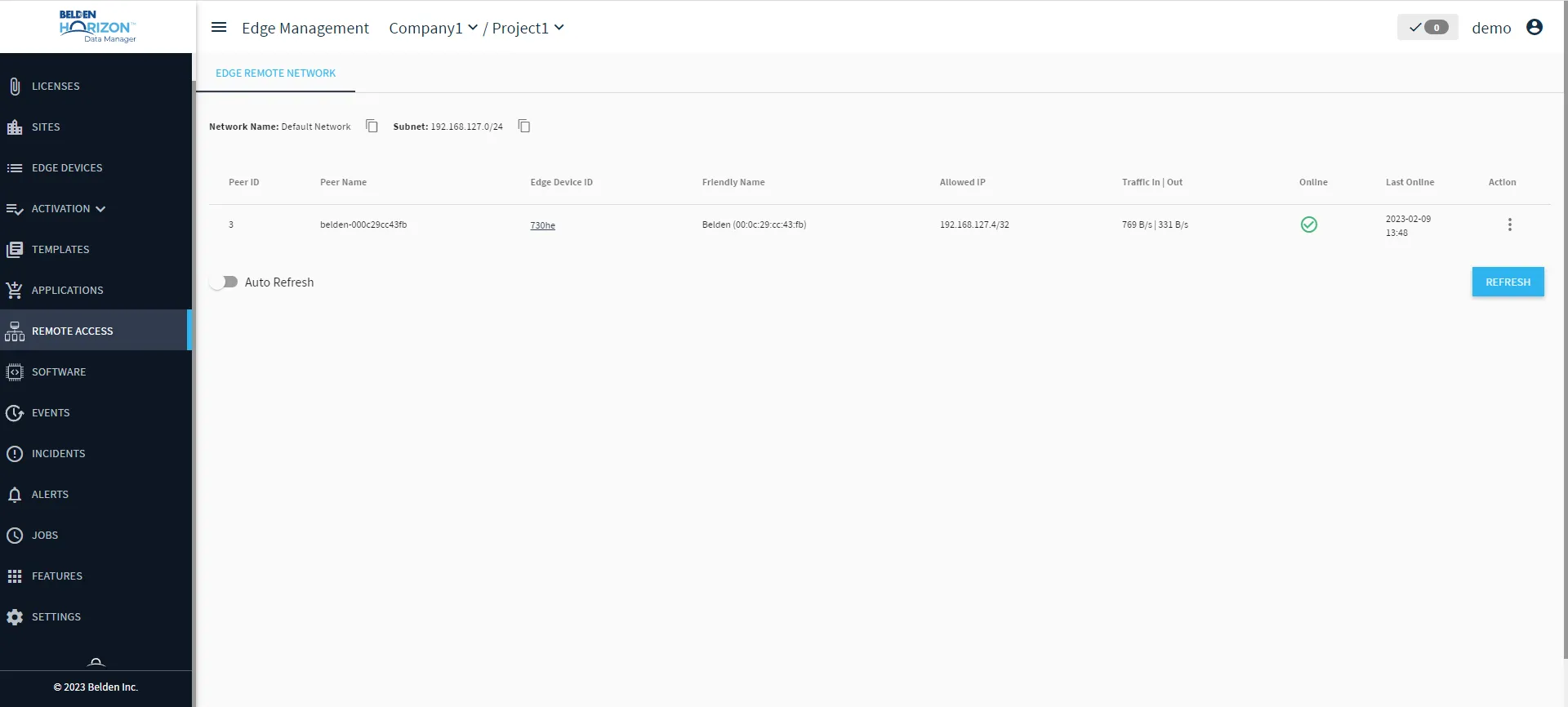 Belden Horizon Data Manager User UI : Remote Access Belden Horizon Data Manager User UI : Remote Access