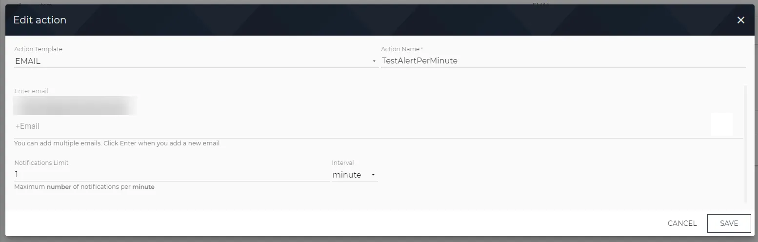 Creating a new email alert