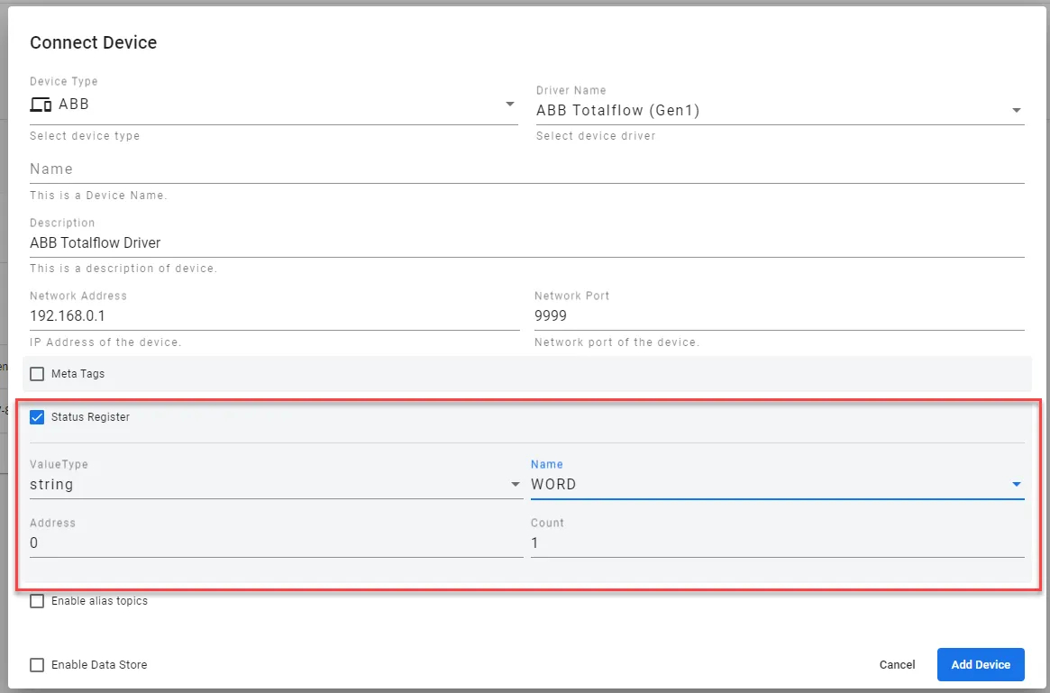 The Status Register section