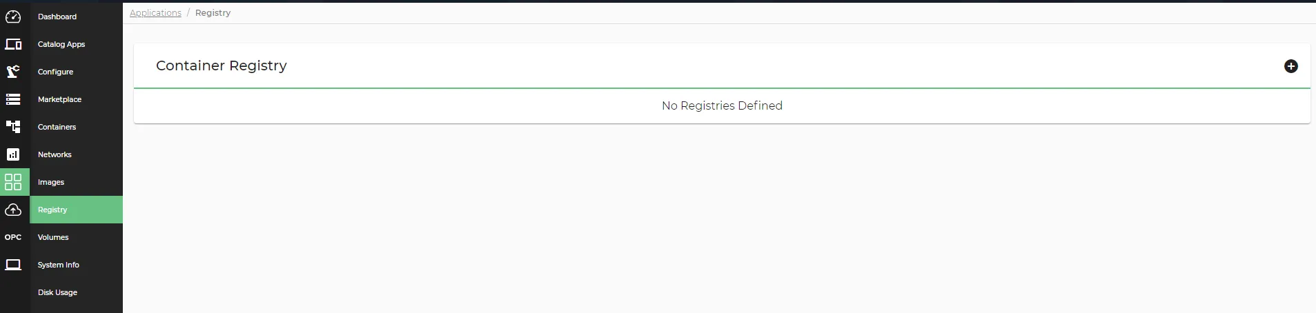 Applications Registry pane