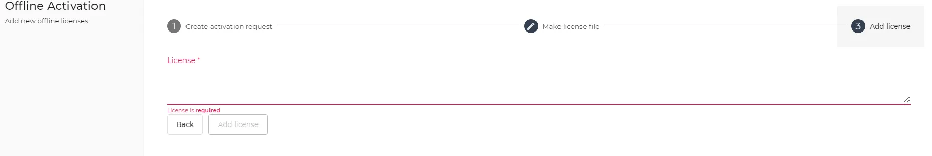 License Server Management: Offline Activation Step 3