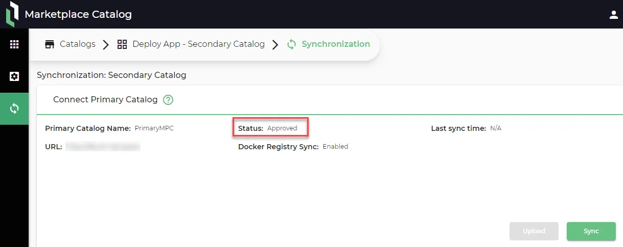 Approved Status in the Secondary Catalog Synchronization page