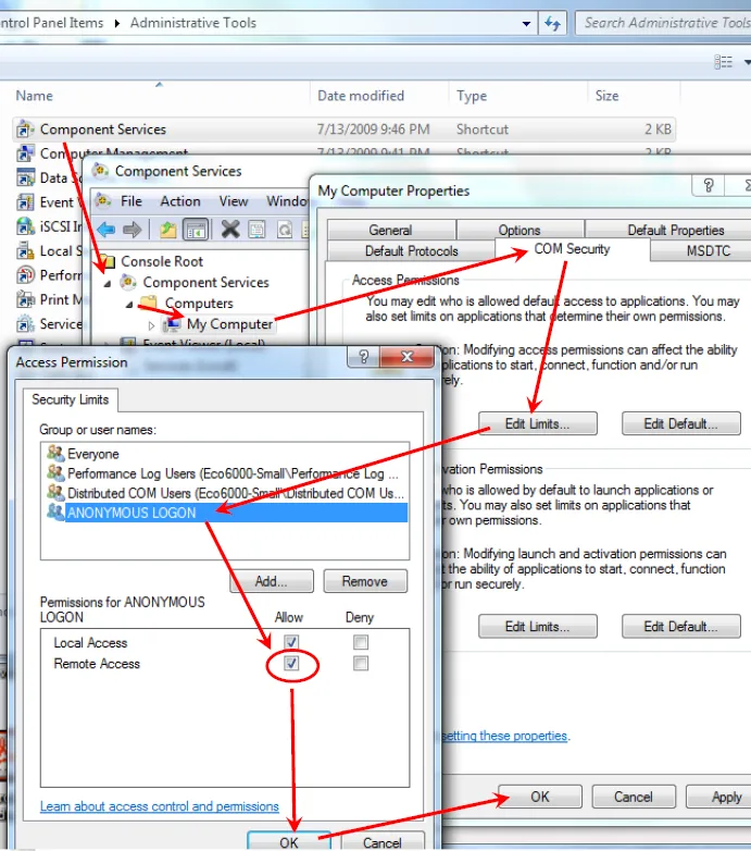 COM Security tab COM Security tab