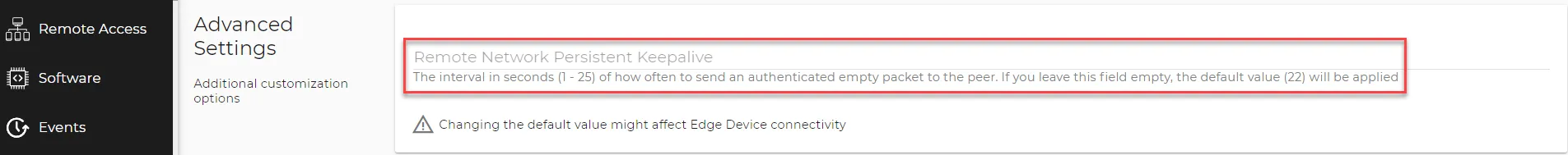 Remote Network Persistent Keepalive Interval Remote Network Persistent Keepalive Interval