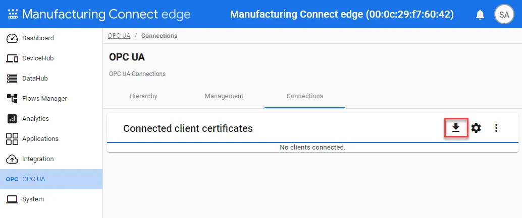 Download server certificate icon