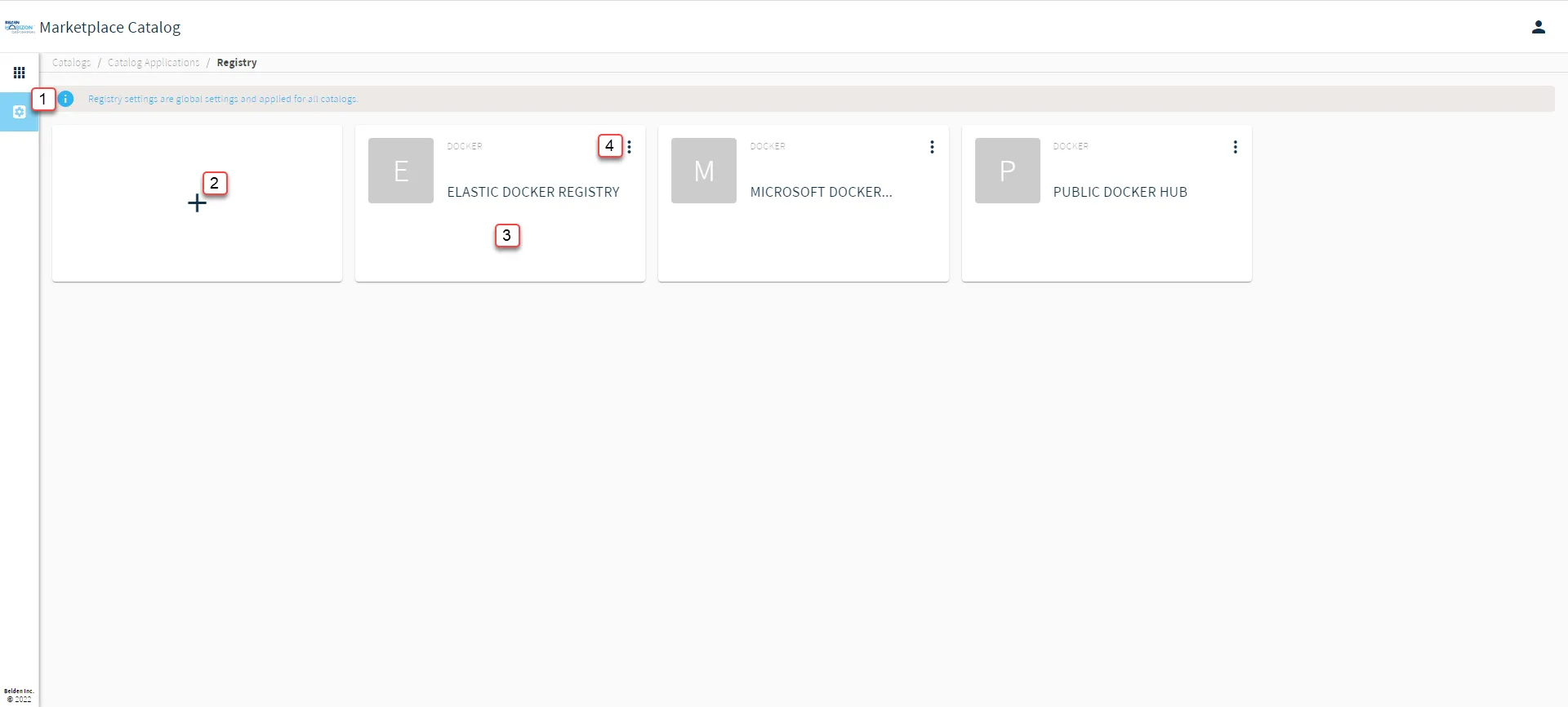 Belden Horizon Data Manager User UI : Marketplace Catalog : Catalog Applications : Registry