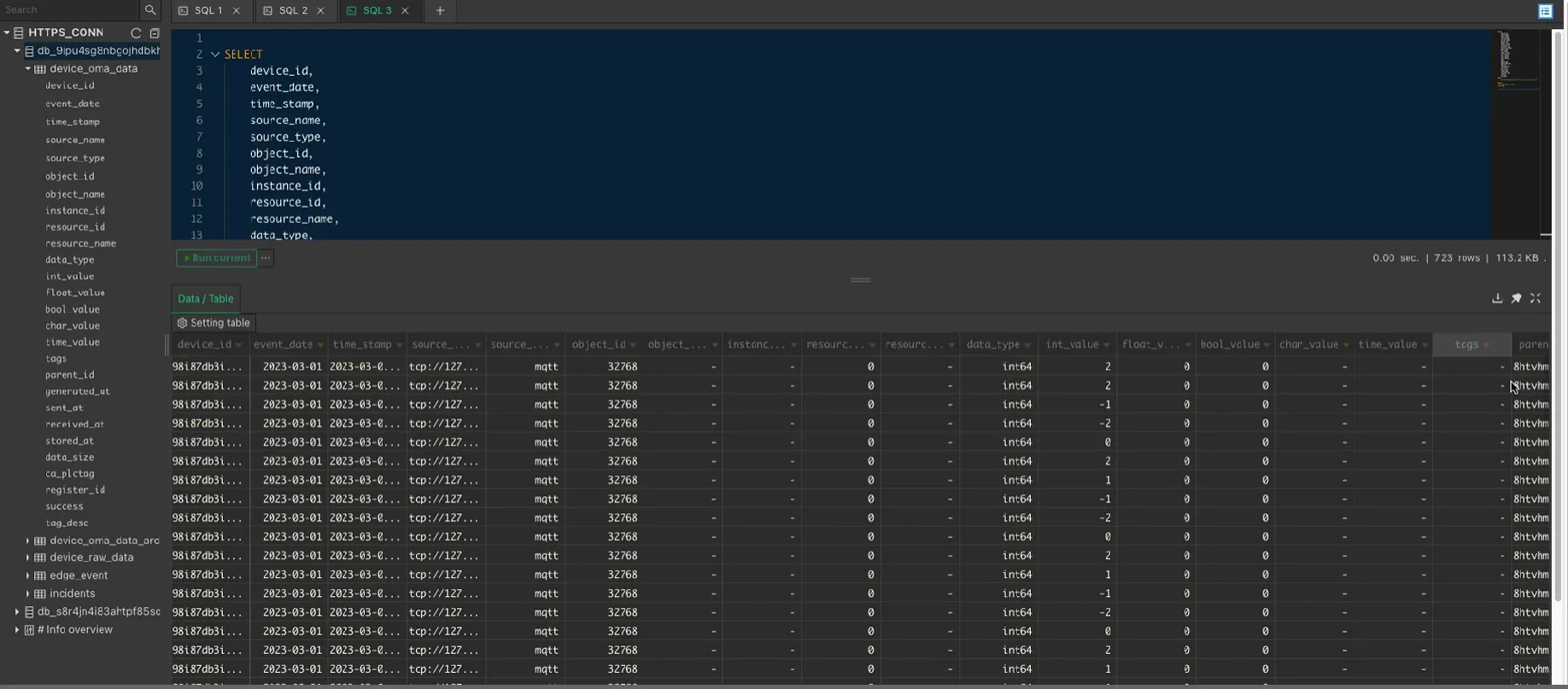 Example Tabix UI Example Tabix UI