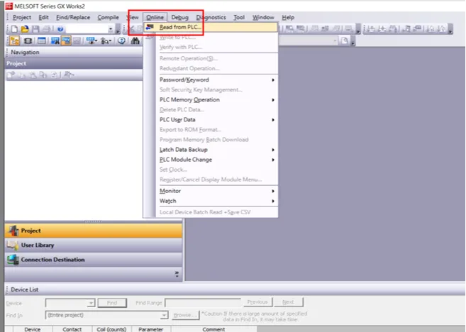 Read from PLC option