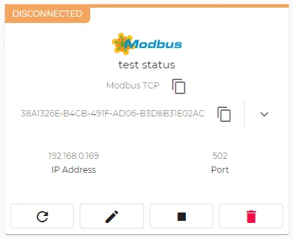 Disconnected status for device