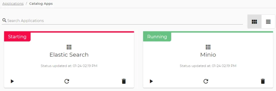 Application's Catalog Apps Interface Application's Catalog Apps Interface