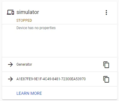 Stopped status Stopped status
