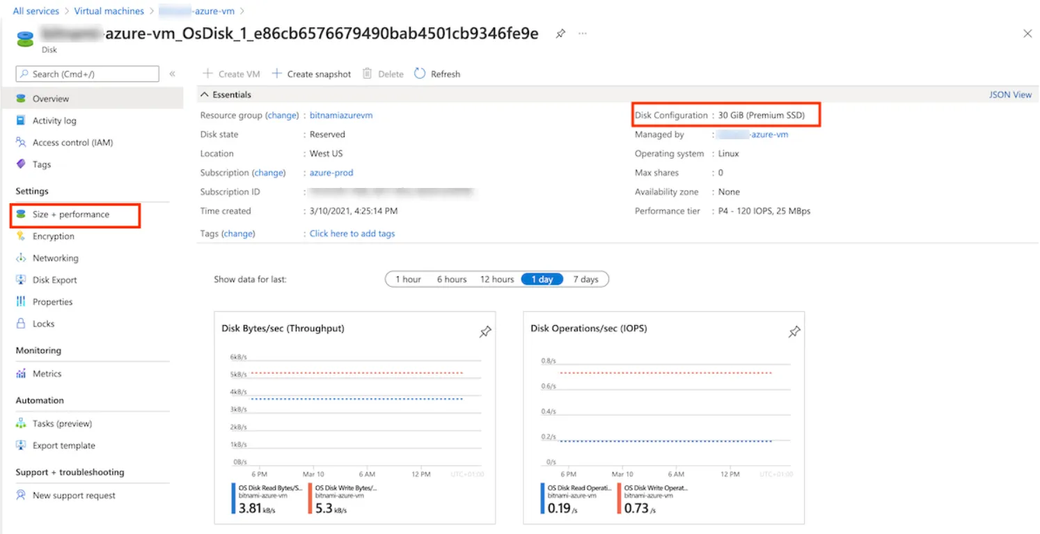 Disk Overview page