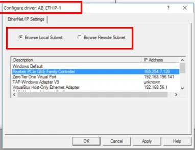 Configure Driver dialog box Configure Driver dialog box