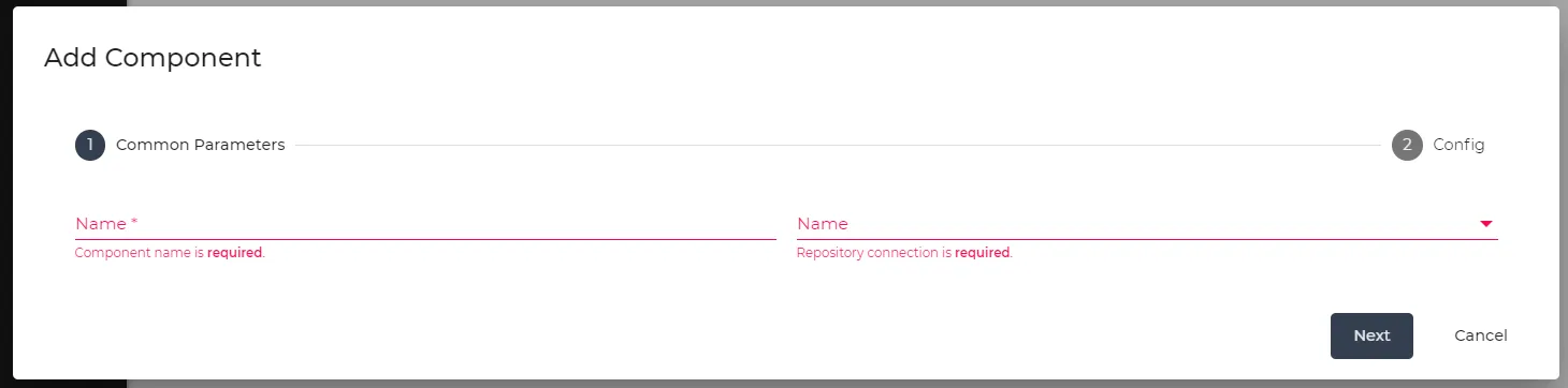 Add Component: Common Parameters