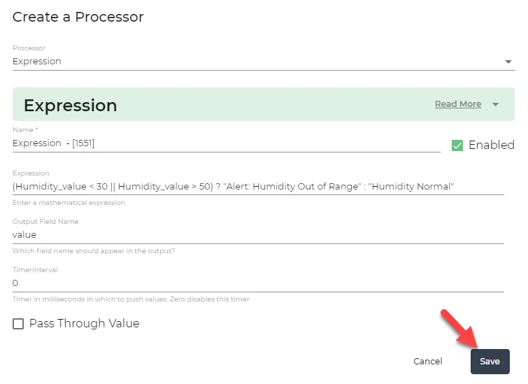 Expression processor dialog box