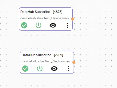 Canvas flow with two DataHub Subscribe processor