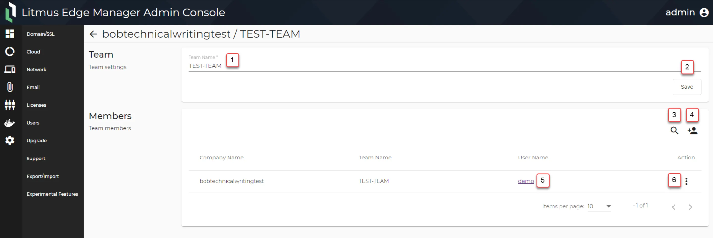 Modify Company Team
