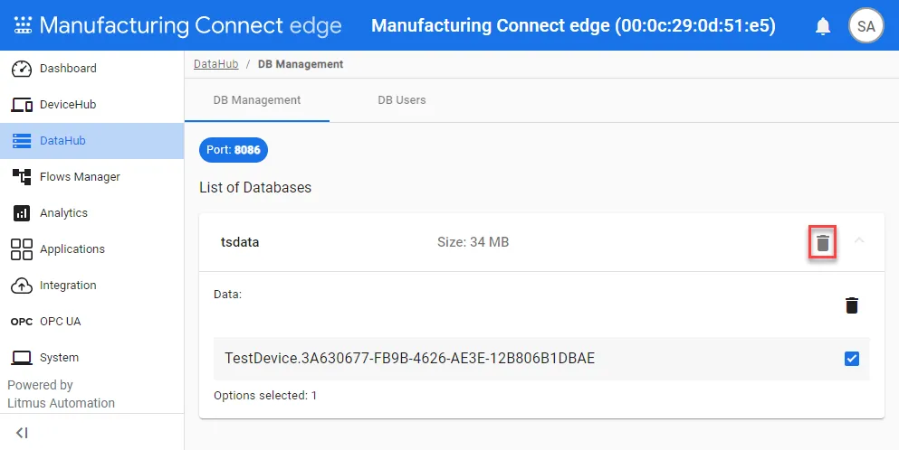 Remove Database icon