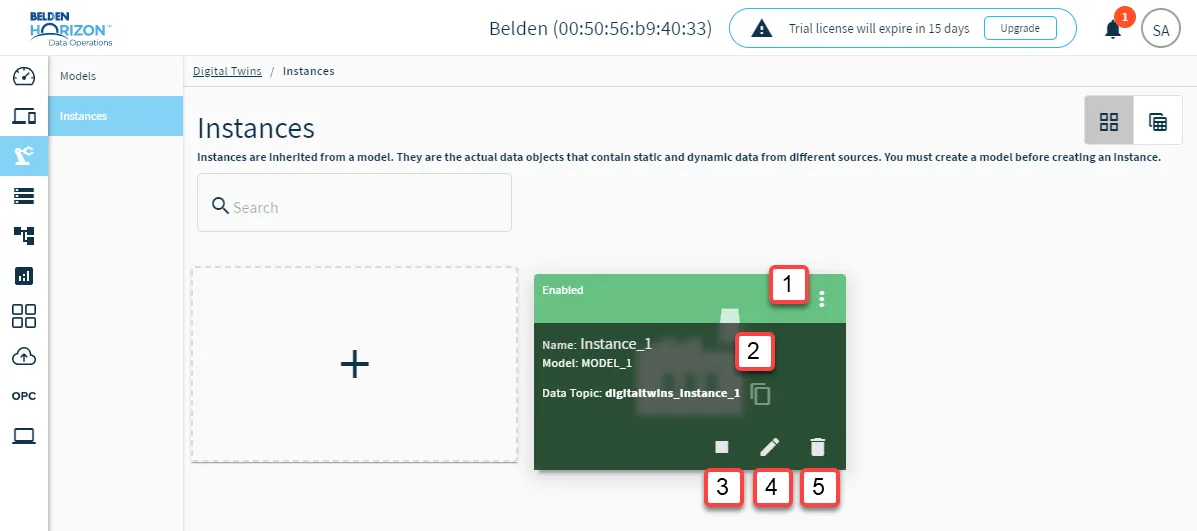 Management options for individual instance