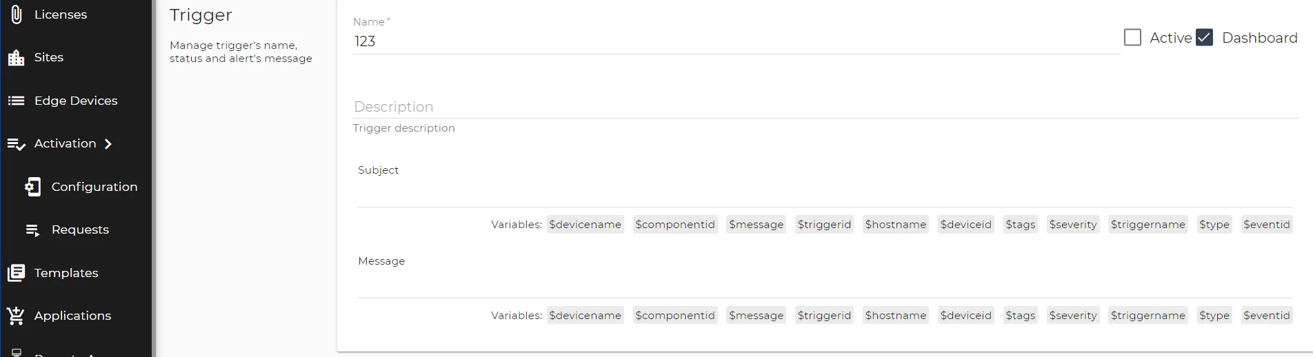 Set up Trigger: Events version