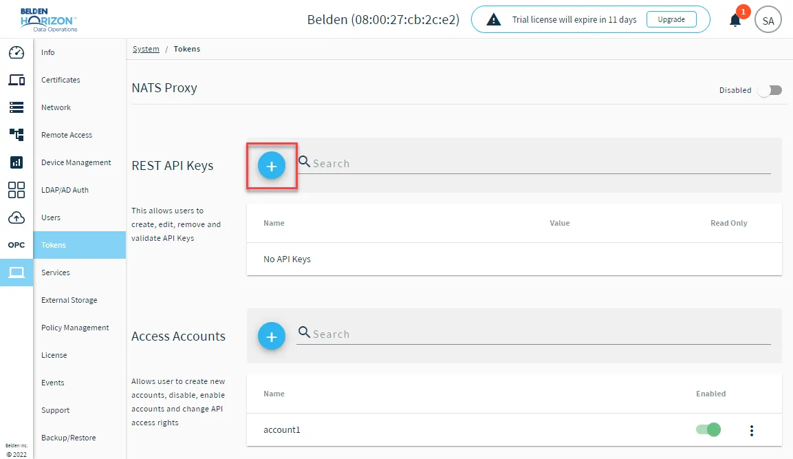 Add REST API Key icon Add REST API Key icon