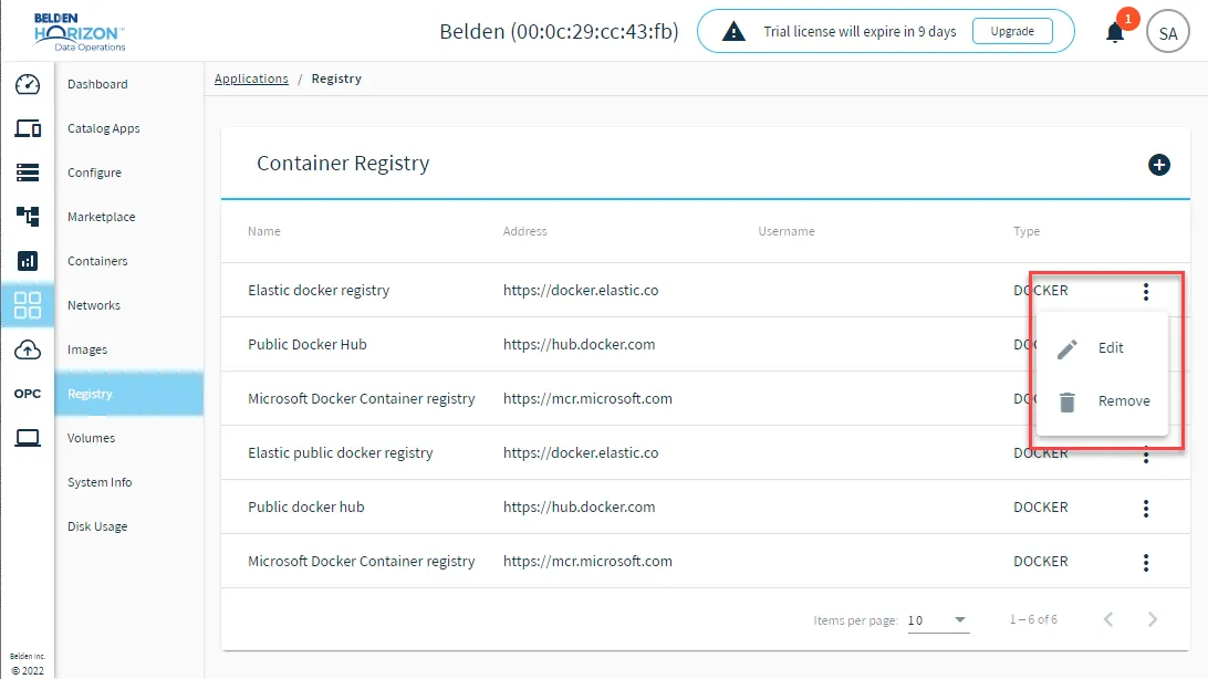 Management options for registries Management options for registries