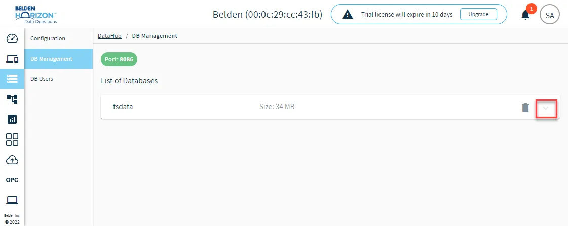 Expand the tsdata database Expand the tsdata database