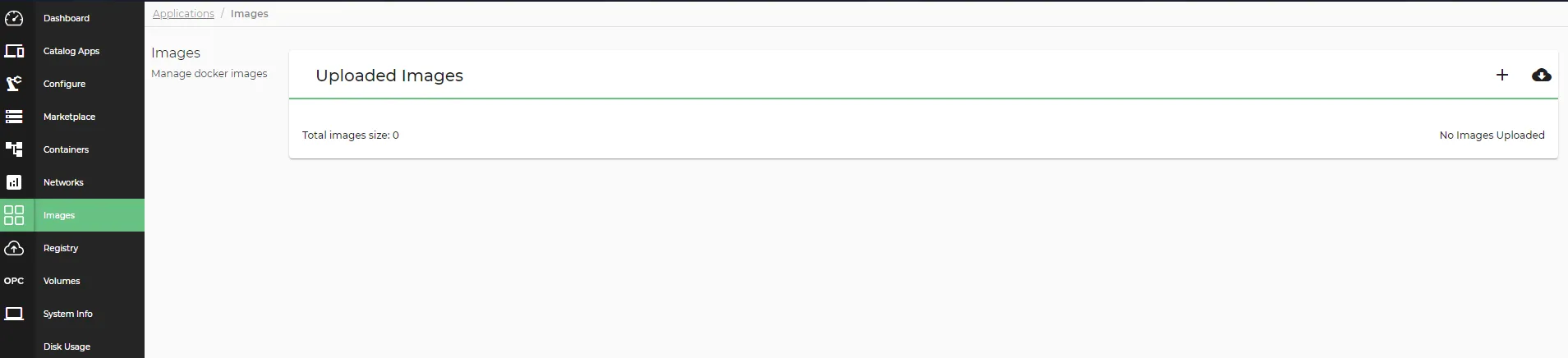 Applications Images pane