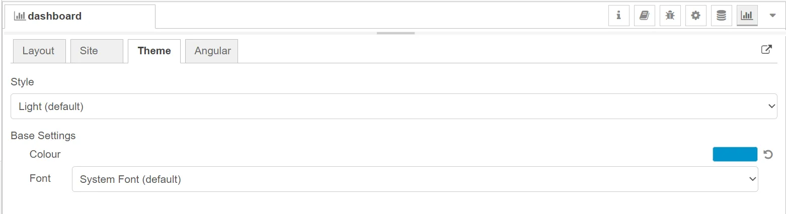 Dashboard Theme tab