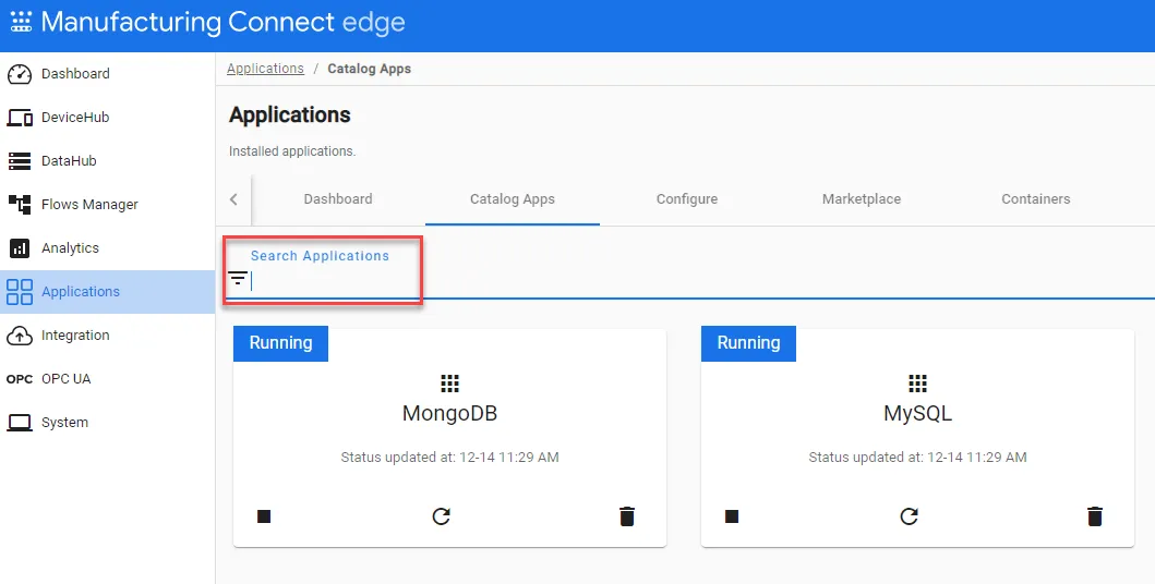 Catalog apps search bar Catalog apps search bar