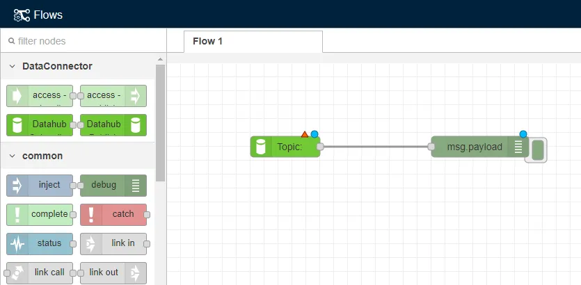 The DataHub Subscribe and Debug nodes The DataHub Subscribe and Debug nodes