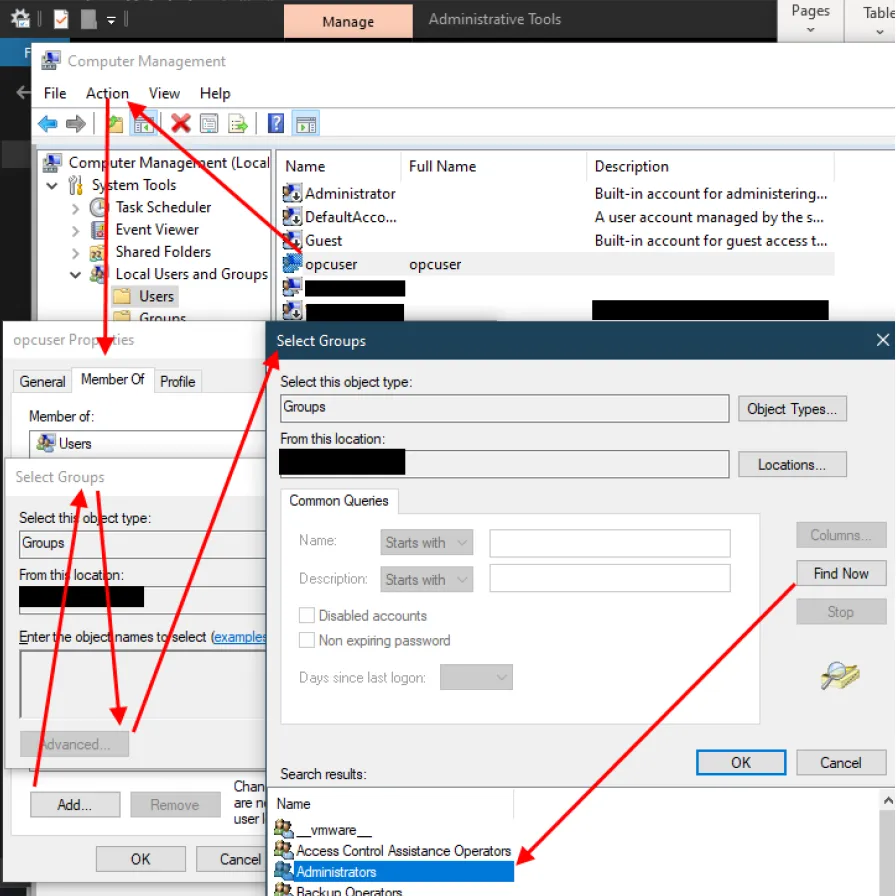 Select Groups dialog box Select Groups dialog box