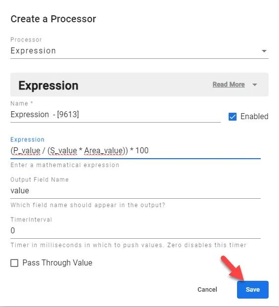 Exression processor dialog box Exression processor dialog box