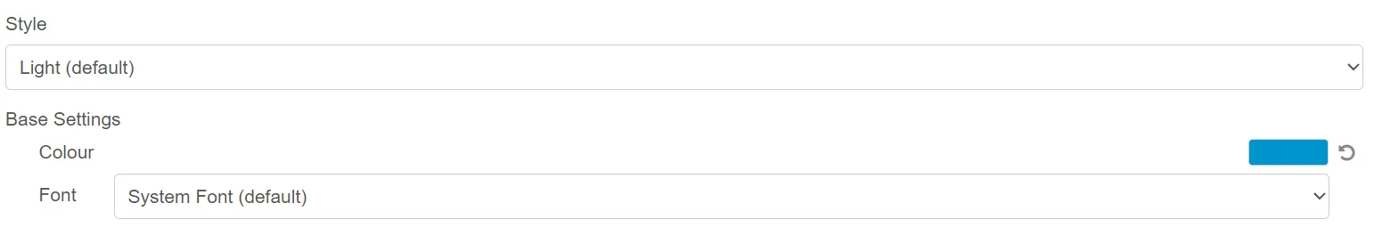 Light theme options