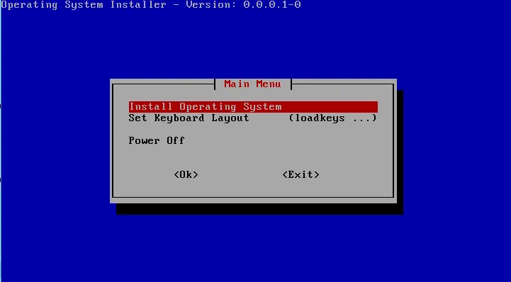 Install Operating System option Install Operating System option