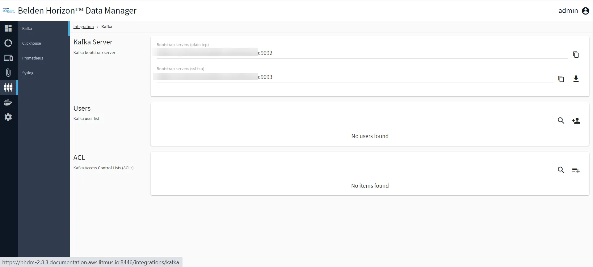 Belden Horizon Data Manager Admin Console : Integration Belden Horizon Data Manager Admin Console : Integration