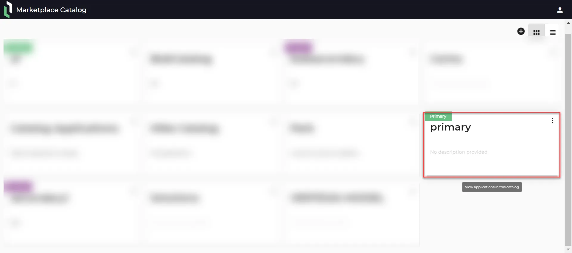 Marketplace Catalog: Primary Marketplace Catalog