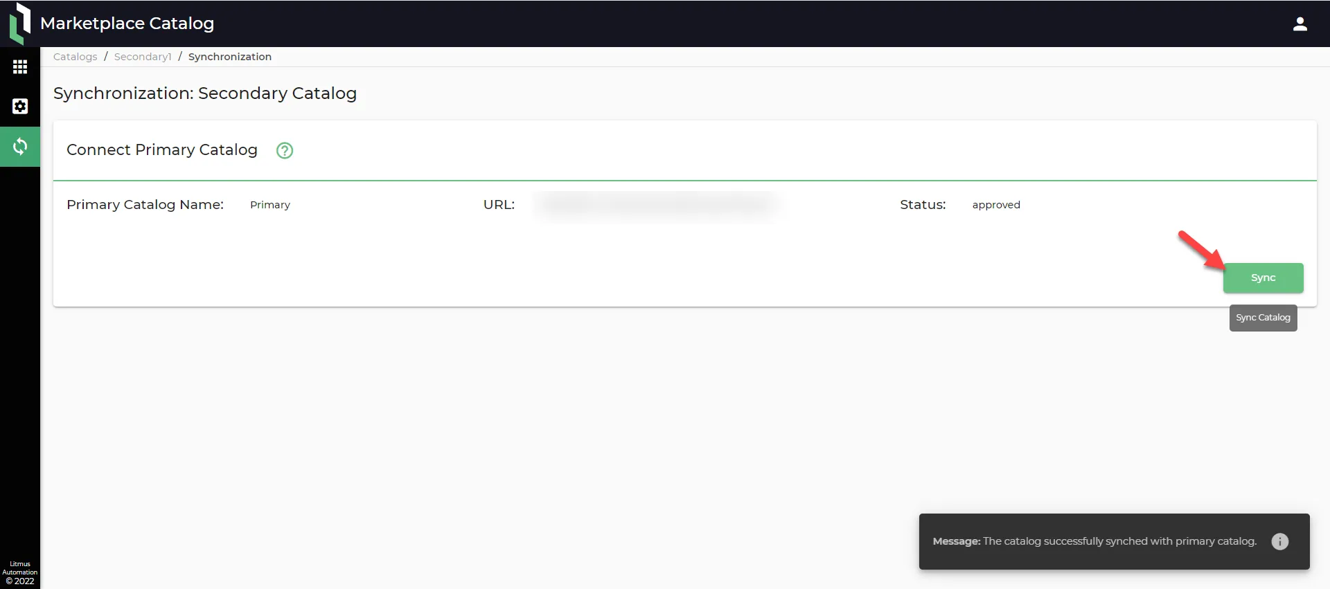 Secondary Marketplace Catalog: Synchronization: Sync