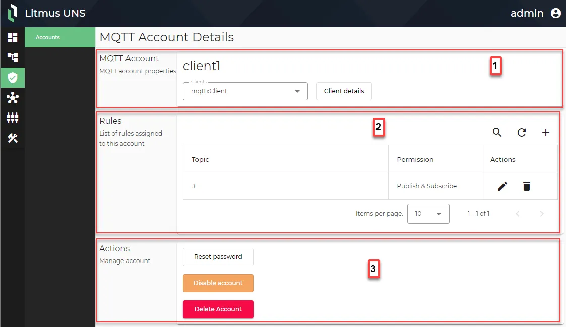 MQTT Account Details