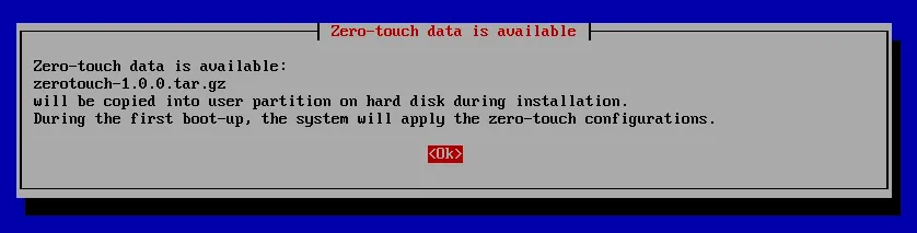 Zerotouch Preboot message