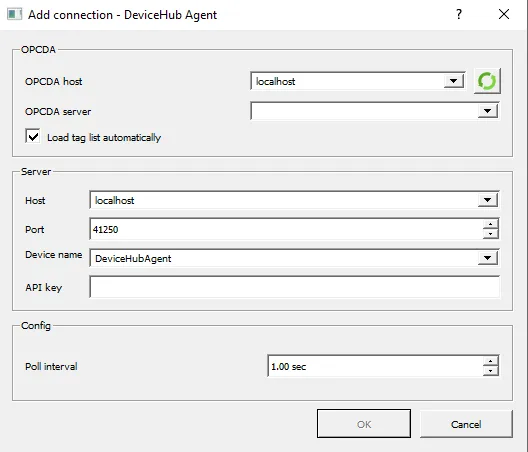Add connection dialog box Add connection dialog box