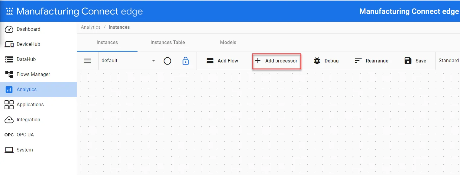 The Add processor option
