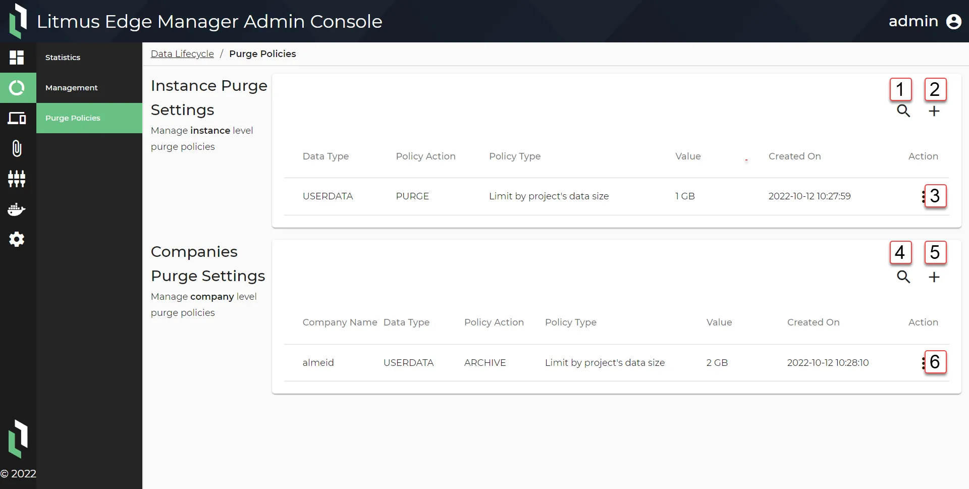 Data Lifecycle: Purge Policies