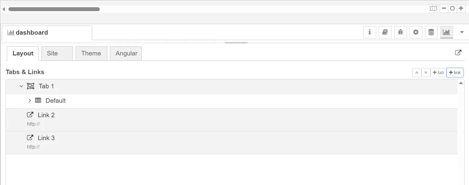 The Dashboard Layout tab