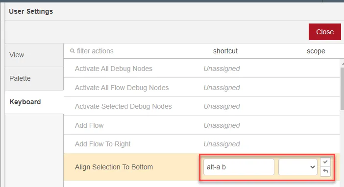 Update keyboard setting section