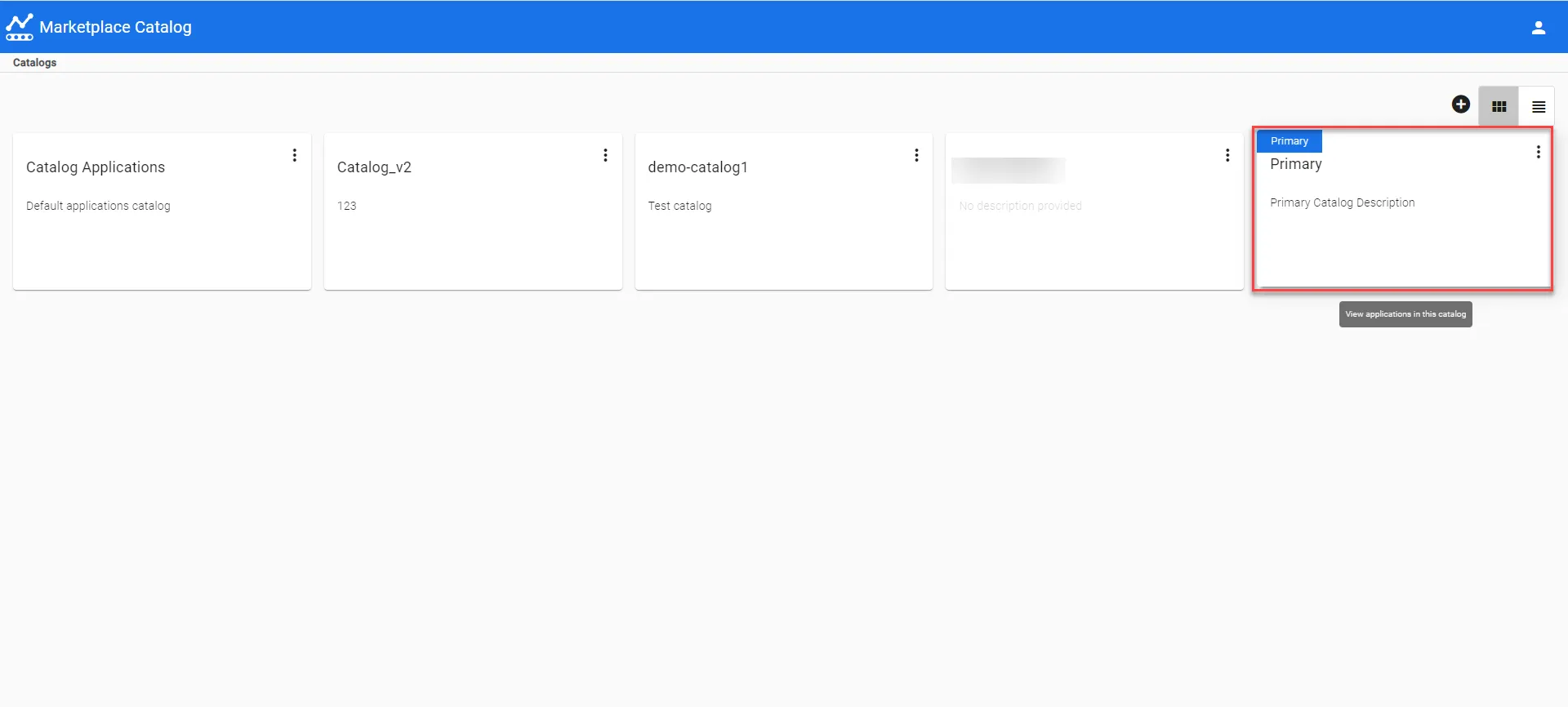 Marketplace Catalog : Primary Marketplace Catalog